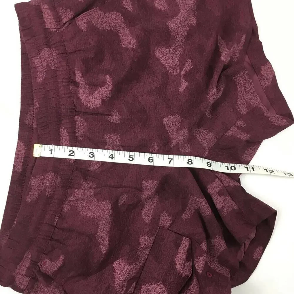 Columbia Ridge Printed Pull On Shorts Red Geometric Pockets Drawstring S 4L